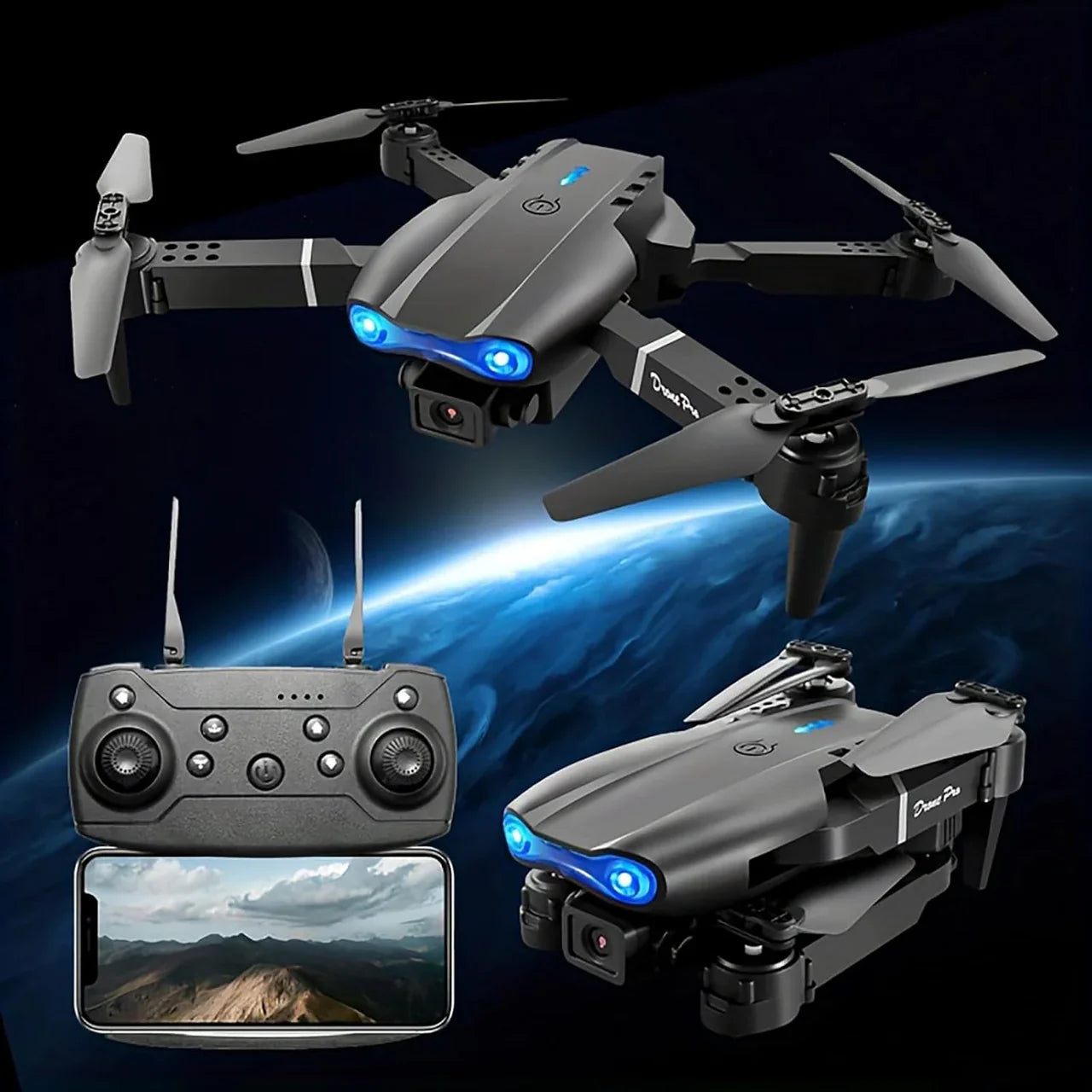 E99 PRO - Professional Drone - 3 Cameras + 3km Flying Range